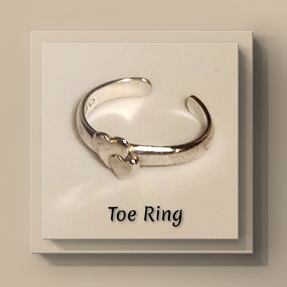 Sterling Silver Double Heart Vintage Toe Ring